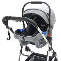 Yoyko City Seyahat Sistem Bebek Arabası 3 in 1 Gri Silver