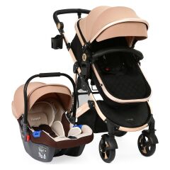 Yoyko Ultimate Travel Sistem Bebek Arabası 3 in 1 Coffee Rose