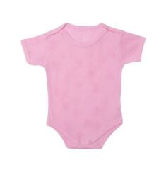 Sevi Bebe Jakarlı Yarım Kollu Body - Pembe 12 Ay