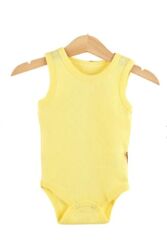 Sema Baby Jakarlı Askılı Badi (Body) - Sarı 6-9 Ay