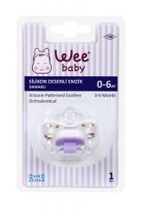 Wee Baby Silikon Desenli Damaklı Emzik No:1(Askılı)