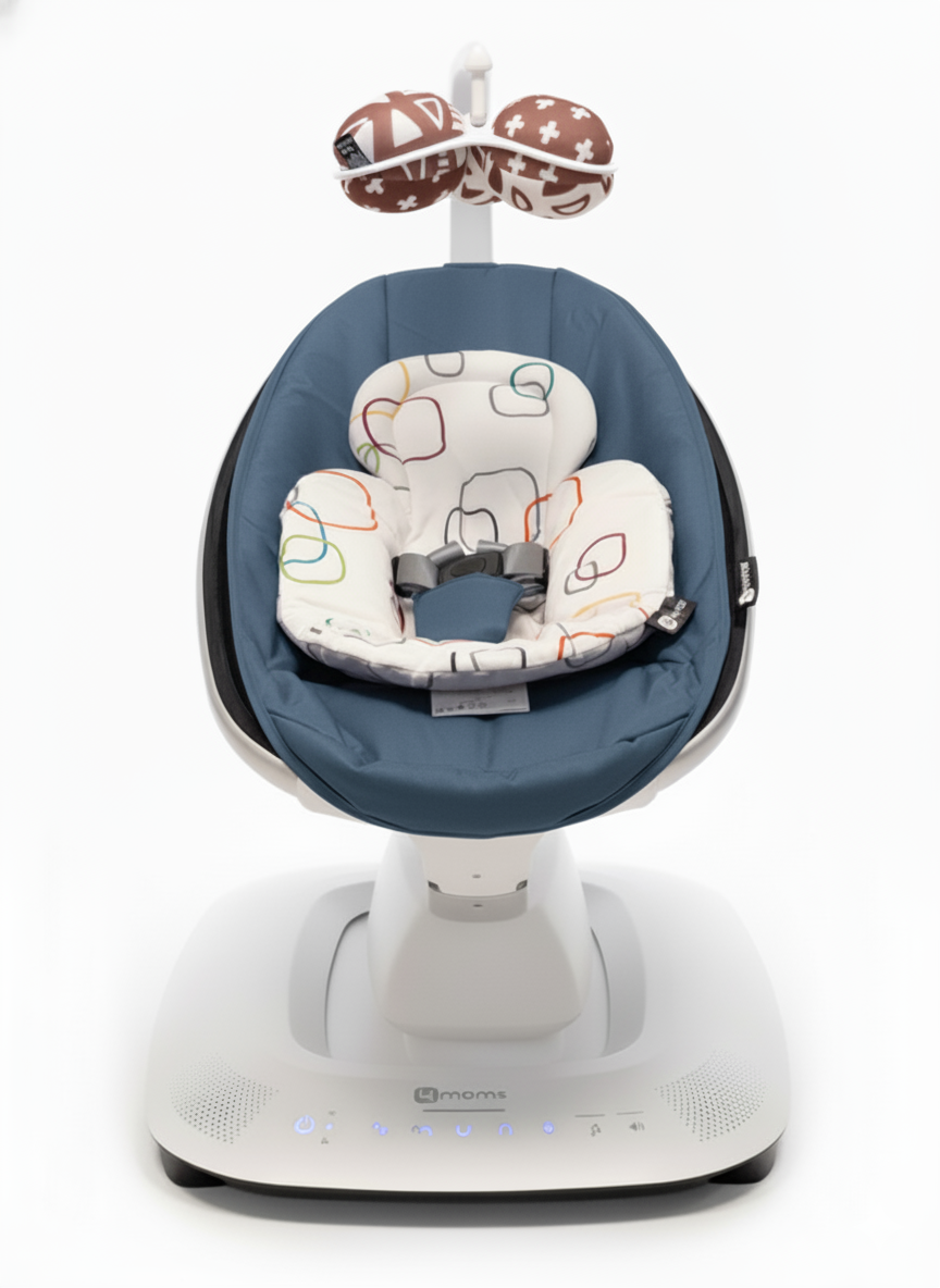 4moms Mamaroo 5.0 Elektrikli Ana Kucağı - Slate Blue + Yenidoğan Destek Pedi