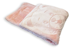 MiniGold Yenidoğan Peluş Battaniye - Ayıcık Pembe