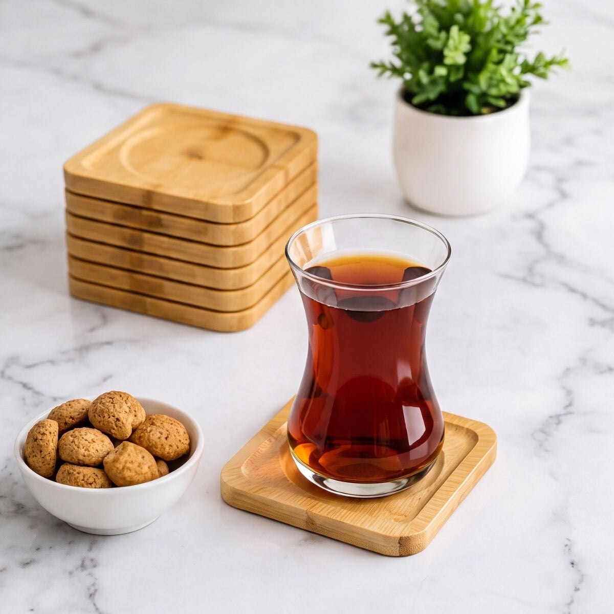 Kare Çay Tabağı On İkili