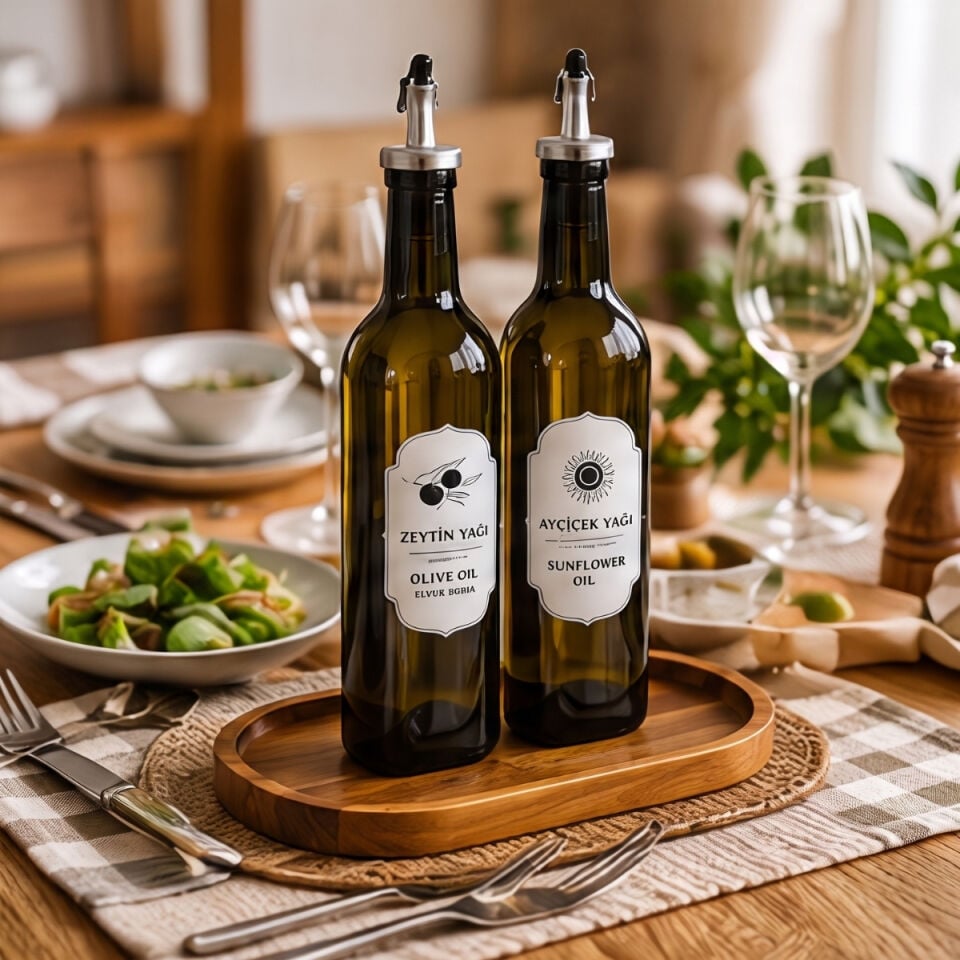 750 ml Yağlık Seti (2 Yağlık+ 1 Altlık)