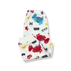 Sema Baby Sevimli Dino Bebek Pijama Takımı 3-6 Ay ( Kırmızı - Mavi )