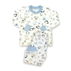 Sema Baby Happy Animals Bebek Pijama Takımı Mavi 6-9 Ay